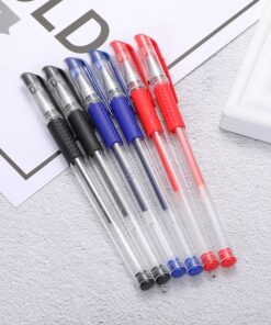 Bút bi gel 0.5mm cao cấp- 2 ngòi bút nước xanh đen đỏ