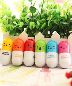 Bút bi hình viên thuốc mặt cười cute